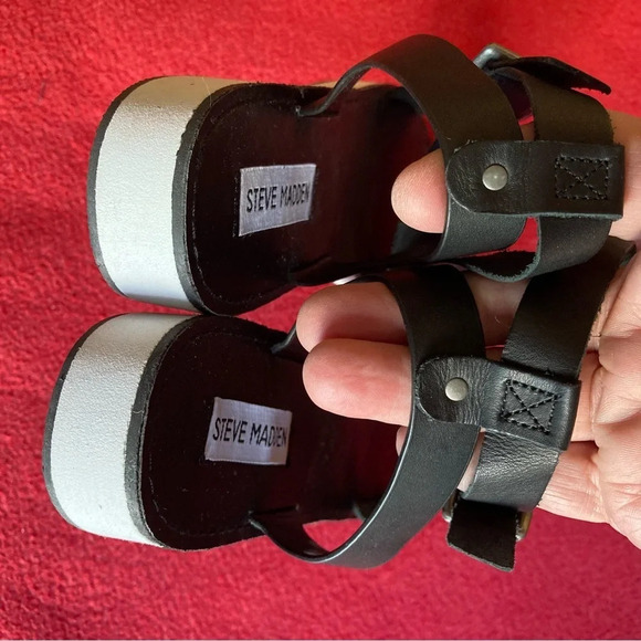 STEVE MADDEN SZ 9.5 Miley Ankle Strap Slip On Comfort Rubber Sole  Sandal - Picture 8 of 10